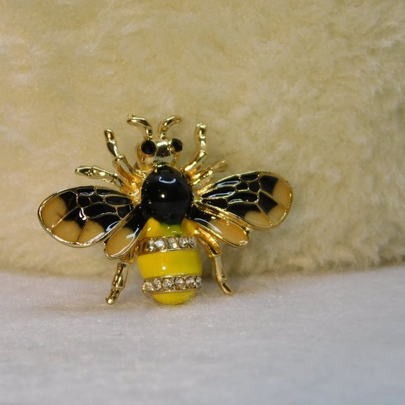 Brooch Bee Motif, Wasp, Yellow Jacket - Picture 9 of 15